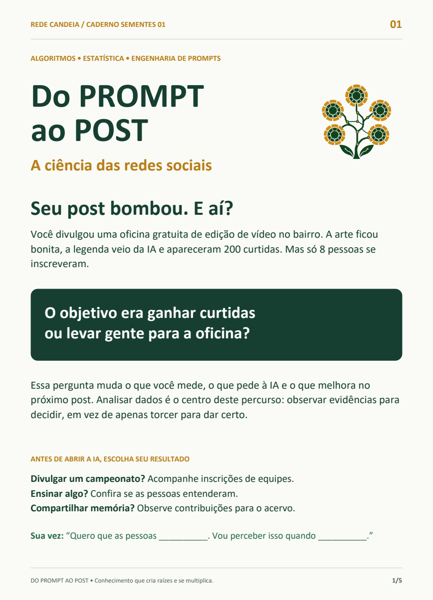 Capa do ebook Do PROMPT ao POST: A ciência das redes sociais. Seu post bombou. E aí?
